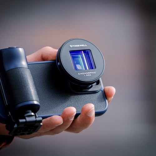 Image of Freewell 1.55x Blue Anamorphic Lens Compatible with Freewell Sherpa iPhone /Galaxy Cases & Genius Rig Cage