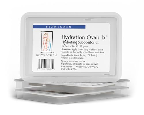 Bezwecken - Hydration Ovals 1x (3-Pack) – 16 Oval Suppositories - Professionally Formulated to Alleviate Vaginal Dryness in Menopausal Women - Safe, Natural & Paraben Free