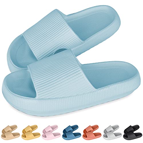 Cozislides Original Slippers Cloudyzz Schlappen Wolke Hausschuhe Gummi Home Slippers Badeschuhe rutschfeste Pantoletten Sommer Garten Badelatschen Flip Flops für Damen Herren Himmelblau 36/37 EU