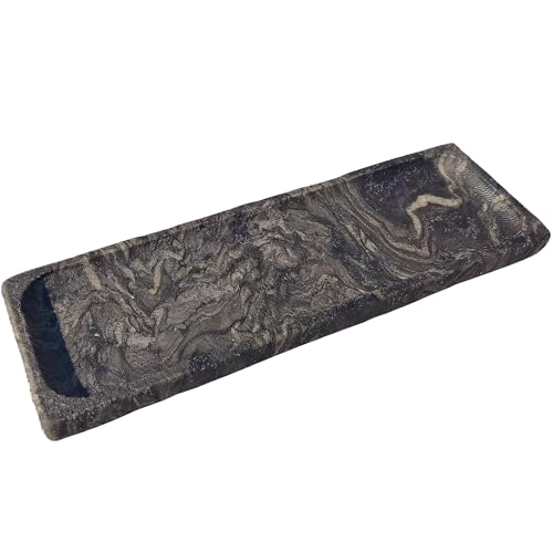 Vintage Marble Storage Vanity Tray: 10.6” x 3.5” Rectangular Decorative Tray for Bathroom Kitchen Dresser Desk Jewelry Holder Home Decor, Galactic Stars