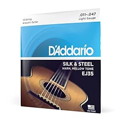 D’Addario EJ35 Cordes en soie/acier pour guitare folk 12 cordes 11-47 - Les Beatles, Paul McCartney, John Lennon, RIngo Starr, George Harrison