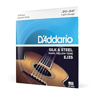 D’Addario EJ35 Cordes en soie/acier pour guitare folk 12 cordes 11-47 - Les Beatles, Paul McCartney, John Lennon, RIngo Starr, George Harrison