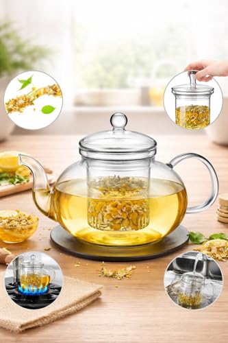 Image of Sipologie Pour Over Coffee Maker 800ml | Borosilicate Glass Kettle with Stainless Steel Strainer | Green Tea & Coffee Brewer | Heat Resistant Glass Kettle