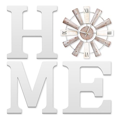ZAZIWZ-Farmhouse-Home-Signs-with-Windmill-Clock-Wall-Decor-Rustic-Home-Letters-Wall-Art-for-Living-Room-Kitchen-Entryway-Dining-Room-Bedroom-white ZAZIWZ Farmhouse Home Signs with Windmill Clock Wall Decor Rustic Home Letters Wall Art for Living Room Kitchen Entryway Dining Room Bedroom white