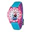 Frozen Plastic Watches 2 - Pink Bezel / Blue and Purple Nylon Strap