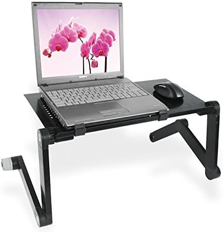 Officelead Adjustable Aluminum Laptop Stand Portable Foldable Notebook Computer Desk Vented Ergonomic MacBook Desk Table Vented Folding Stand