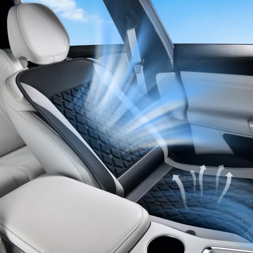 Image of Coverado 2026 New Cooling Car Seat Cover Front Seat 8 Ventilated Cooling Fans Air Flow Breathable Seat Cushion Universal for Car SUV Pickup Truck Slate‑Gray