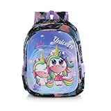Mochila Infantil Unicórnio 15” Poliéster 38cm 3D com 3 Compartimentos