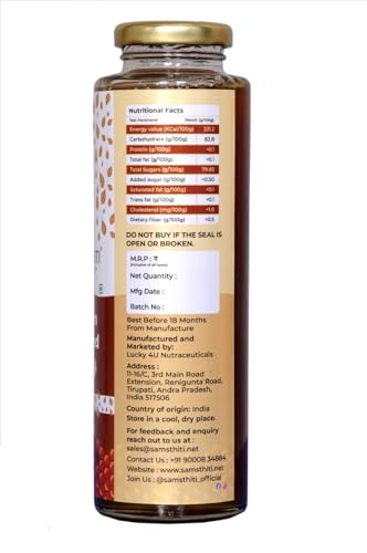 Image of SAMSTHITI Ajwain Infused Honey Organic Original Honey Best For Healthy & Tasty | Pack of 1 | 480gram