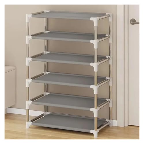Étagère à chaussures 10 étages solution de rangement élégante gris - 7