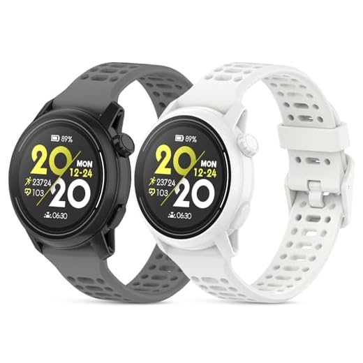 CHULN 2 Piezas Correas de Silicona Compatible con Coros Pace 3/Apex 2 Pro/Apex Pro/Apex 46mm, 22mm Ajustable Reloj Correa de Repuesto Compatible con Coros Pace 3.