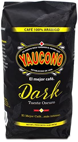 Yaucono Dark Roast Whole Bean Coffee, Puerto Rico, 100% Arabica,