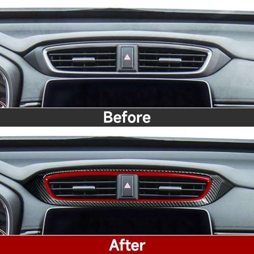 Image of Center Air Vent Outlet Decal for Honda CR-V 2017 2018 2019 2020 2021 2022 Accessories CRV ABS Carbon Fiber Stickers
