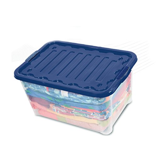 House&Style Vulcano Contenitore Storage XXL, 74 L, Plastica, Blu, 60 x 40 x 45 cm