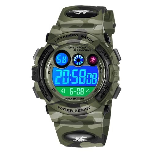 Montre Enfant,Montre Enfant Garcon Digitale Numérique Sport Montre de Multifonction étanche Chronographe Extérieur Montre avec LED Lumière Alarme pour Cadeau Enfant 6-12 Ans