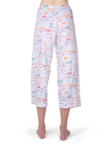 Image of HUE Women's Summer Vacation Pajama Separates, Soft, Whimsical Print Pjs with Tropical Beach Themes, Flip Flops, Cocktails
