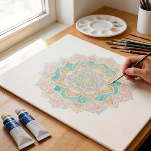 Lienzos para pintar de algodón sin ácidos pack de 30 tablas estables de 20x25 cm 8