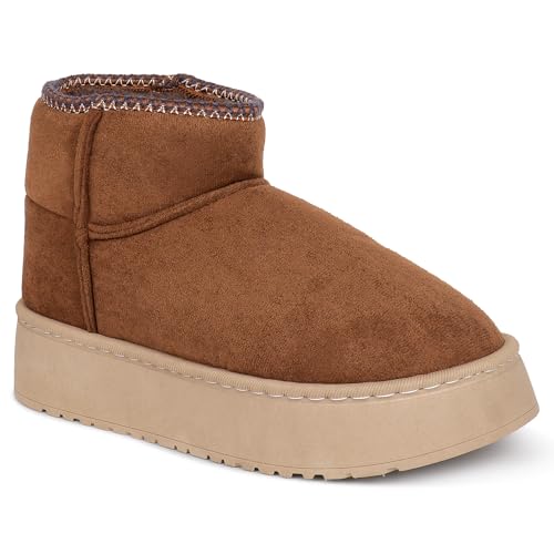 Image of CASSIEY Comfortable Indoor /Outdoor Winter Snow Boot |Womens Slip on Shoes |Girls Winter Fur Shoes