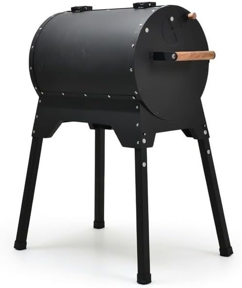 Boom Outdoor BBQ Charcoal Grill, Black Steel, Backyard Barbecue Cooking