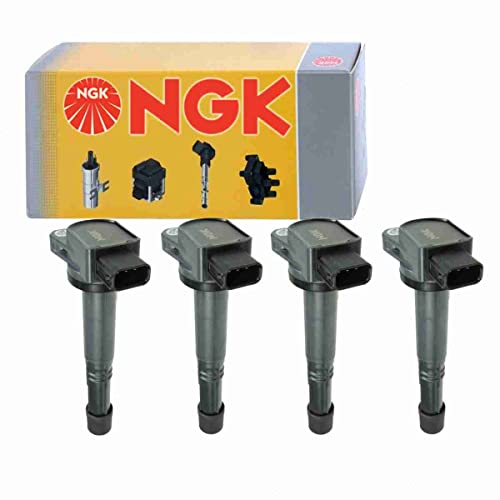 4 pc NGK Ignition Coils compatible with Honda Element 2.4L L4 2003-2011 Spark Plug Wire Boot