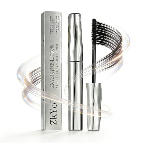 ZkYo Steel Tube Eyelash Primer, Waterproof & Smudge Proof Eyelash Primer Base Coat for Voluminous,...