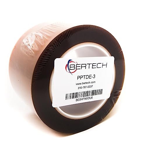 Image of Bertech Double Sided Polyimide Tape, 1 Mil Thick, 3 Inches Wide x 36 Yards Long, Silicone Adhesive on Both Sides, 3 Inch Core, RoHS and REACH Compliant