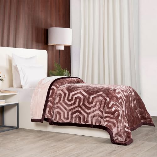 Image of MYTRIDENT Classic Style Me Solid Single Mink Blanket, 4kg, 100% Polyster, Plush