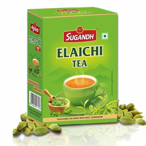 Image of Sugandh Elaichi Tea 500g | Premium Indian Cardamom Chai | 100% Natural Ingredients | Authentic Spiced Tea Box | Perfect Morning & Evening Brew for Chai Lovers