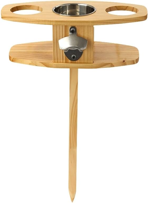 The Lakeside Collection Outdoor Wine or Beer Picnic Table - Wine