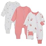 amo nenes 3er Pack Baby Strampler Neugeborene, Baby Jungen Mädchen Overall, Baby Kleidung Langärmelige, 0-3 Monate