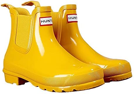 Hunter Original Chelsea Gloss Ladies Yellow Shoes Size 5 | Image 2