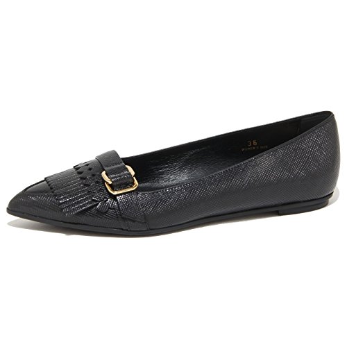 Tod's 9227N Ballerina soulier de luxe en cuir italien avec franges et anelli