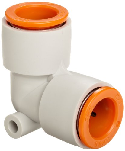 SMC KQ2L07-00A PBT Push-to-Connect Tube Fitting, 90 degree Union Elbow, 1/4