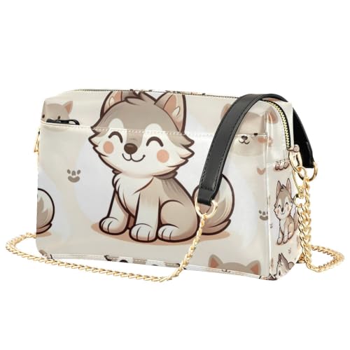 Sac à bandoulière pour femme Mnsruu en cuir loup chic