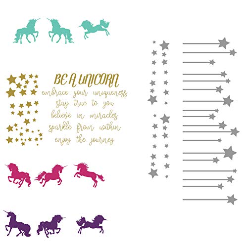 Be a Unicorn Quote, Full Wall Mural Vinyl Decal for Girl's Bedroom or Baby Nursery Decor | Kids Playroom Decoration | Pink, Purple, Black, White, Gold, Silver, Yellow, Gray, Green, Blue, Other Colors