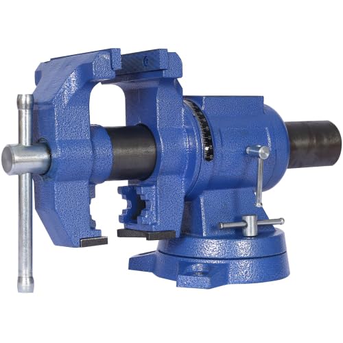 Image of meskel 5" Multi-jaw Rotating Bench Vise,Multipurpose Vise Bench,360-Degree Rotation Clamp on Vise with Swivel Base and Head,5inch blue