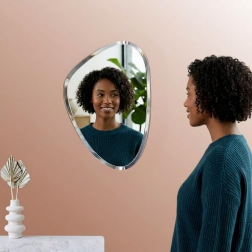 Image of Creative Arts n Frames 8x12 inch 5mm Thick Beveled Smooth Edges Frameless Wall Mount HD Mirror Home Office Hotel Decor for Living Restroom Bedroom Bathroom (Irregular Shape 8x12 inch HD Mirror)