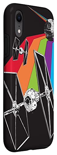Coque iPhone XR Star Wars TIE Fighter Rainbow Black rigide - 3