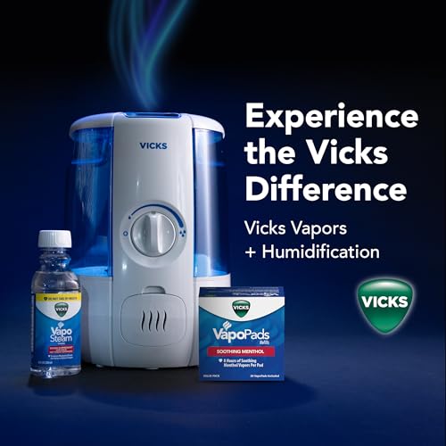 Image of Vicks CoolRelief Cool Mist Humidifier Small to Medium Room Vaporizer for Baby, Kids, Adults, 1.2 Gal
