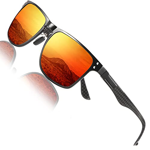 Image of ANYLUV Mens Sunglasses Polarized Upgraded Carbon Fiber Temple Sun Glasses Fashion Driving with UV Protection