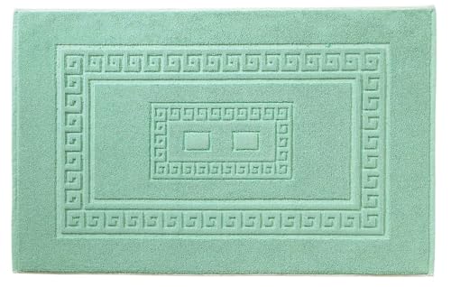 SpazioTessile Tappeto Bagno Scendi Doccia Spugna cm 45x60-60x90-60x120-60x180 Cotone Greca Made in Italy (Verde, 45x60)