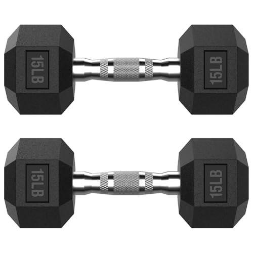 Sechskant-Hantel, gummibeschichtet, Krafttraining, Sechskant-Hantel, Handgewicht für Workout und Bewegung für Zuhause, 1 Paar