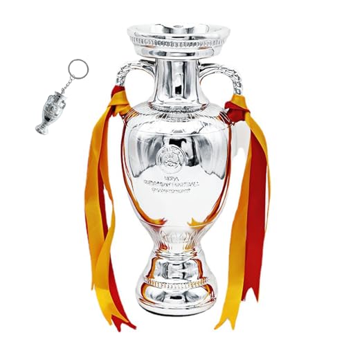 LNGODEHO 5 Different Sizes Football Championship Tophy, 2024 European Replica Football Delaunay Cup, Resin Soccer Award Sport Fans Souvenir (34cm/13.4 inches)