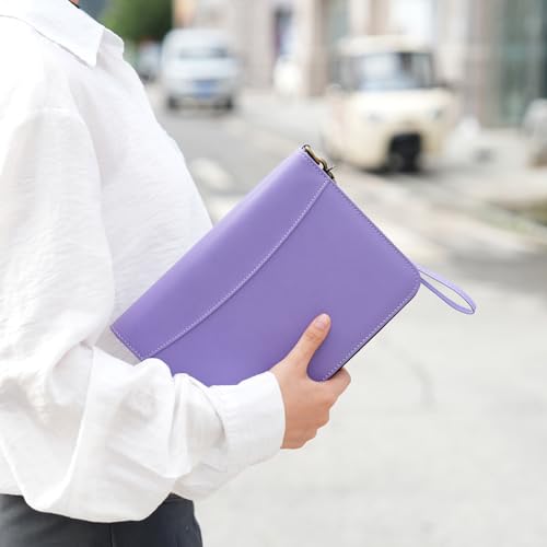 WASON Portfolio A5 Binder Journal with Zipper - Leather pu Writing Notebook Padfolio with Detachable Refillable Notebook, Legal Pad for Business Study and Travel Organizer (Purple) by WASON - Image 3