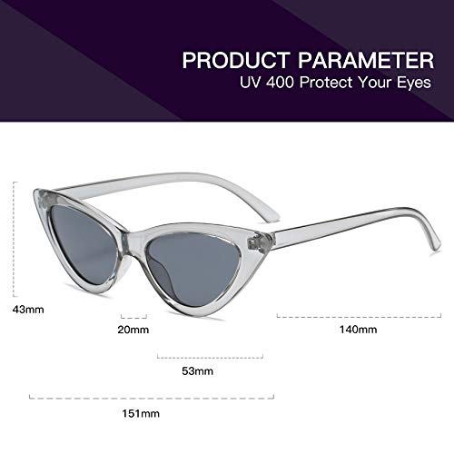 Image of Retro Vintage Narrow Cat Eye Sunglasses for Women Clout Goggles Plastic Frame