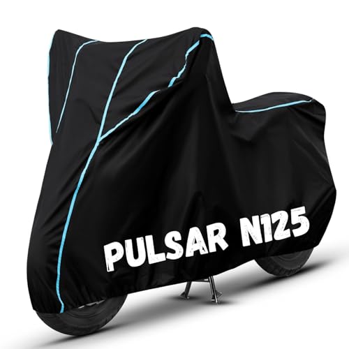 Image of Bike Cover for Pulsar N125 100% Waterproof, Dustproof & Scratch Resistant| Fully Bottom Elastic UV Resistant Heavy Duty Body Cover | All Weather Outdoor Use
