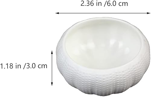 Miniatura 5 de Hemoton Mini cuenco de cerámica para erizo de mar, plato de inmersión de cocina, suministros de restauración para frutos secos, salsa de caviar,