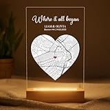 Where We Met Map Gift - Cute Boyfried Gifts From Girlfriend/Personalized Gifts For Her/I Love You Gifts For Him - Custom Plaque Personalized/Christman Presents for Boyfriend - Couple