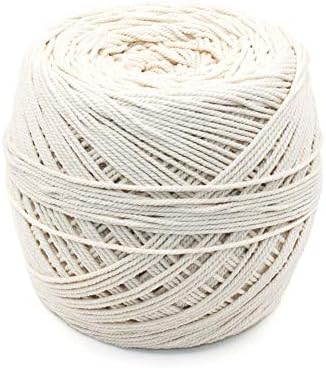 (2mm X 500m (About 547 yd)) Handmade Decorations Natural Cotton Bohemia Macrame DIY Wall Hanging Plant Hanger Craft Making Knitting Cord Rope Natural Color Beige