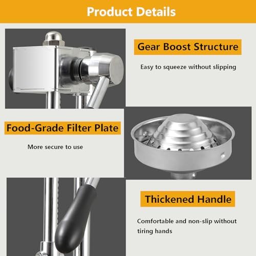 Miniatura 4 de Professional Citrus Juicer Press - Heavy-Duty Lemon & Orange Squeezer with Comfortable Handle, Multifunctional Juicing Tool (Includes 2 Molds &